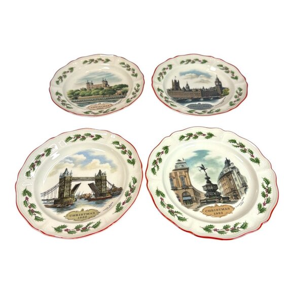 Wedgwood Other - Queens Christmas Collectors Plates By Wedgwood Alan Price London Landmarks Set O